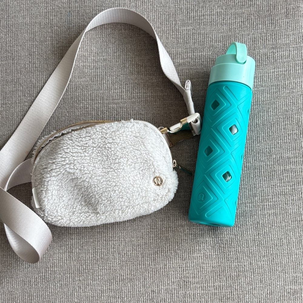 Lululemon Sherpa Crossbody Bag and Lululemon Athletica Teal Glass Water Bottle